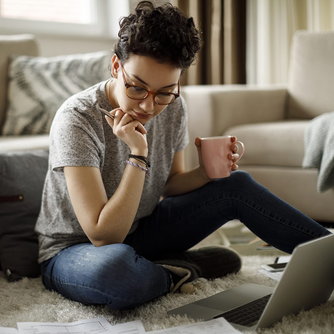 Young woman working at home Young woman working at home