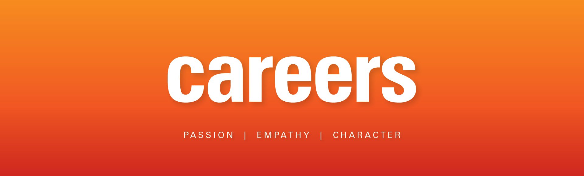 Orange background with white text that reads Careers
